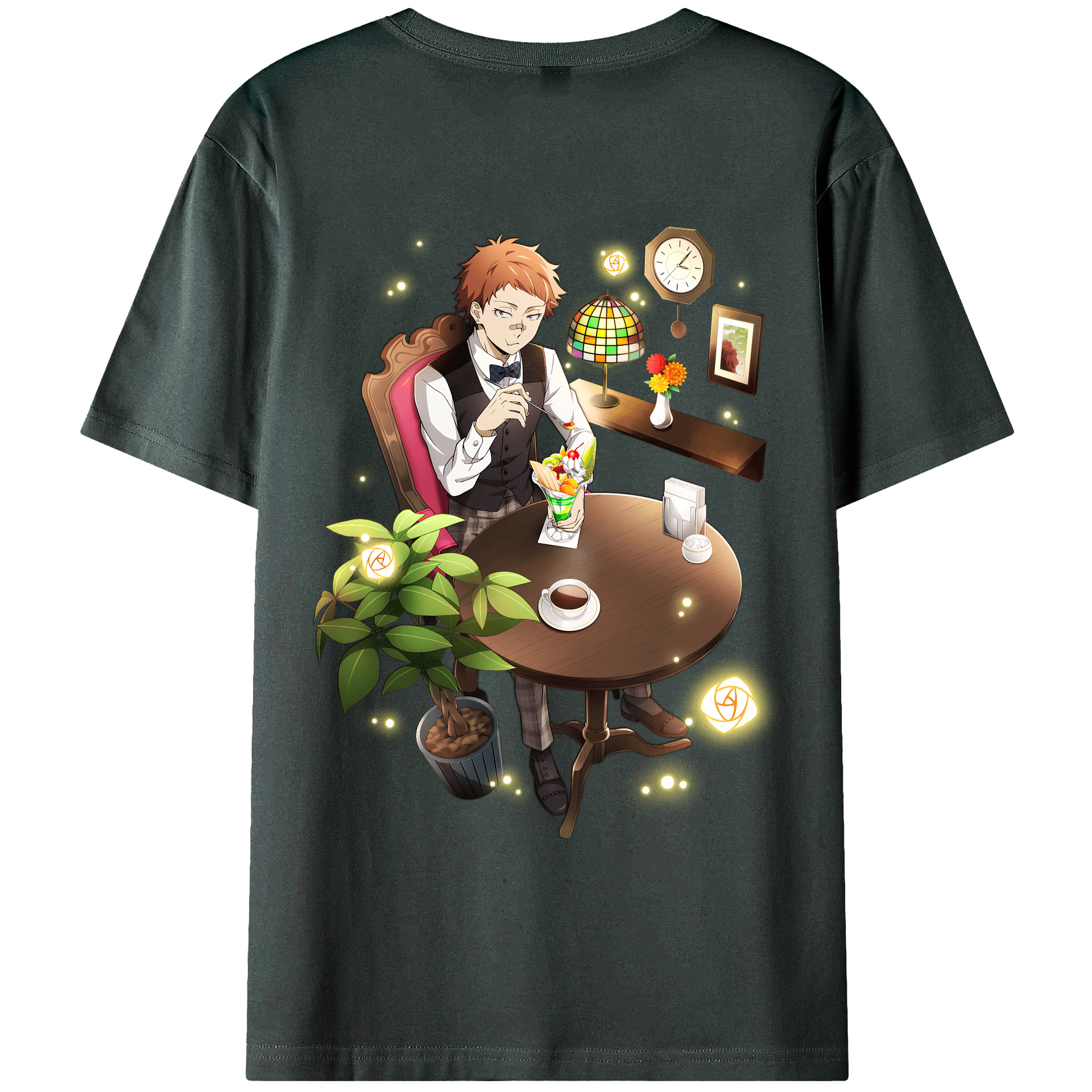 （画像用） 文豪ストレイドッグス Bungo Stray Dogs 綿100％ メンズ半袖Tシャツ（バックプリント） 通気性